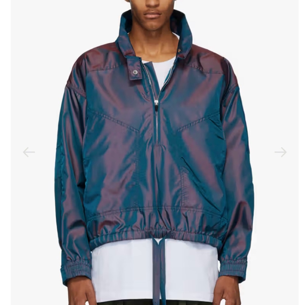 Fear of God Pullover Track Jacket Blue Iridescent Size S